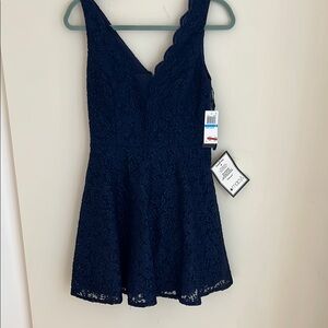 Navy Lace Sleeveless Dress